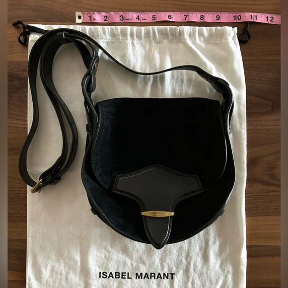 ISABEL MARANT BAG SUEDE LEATHER BLACK - Picture 9 of 13